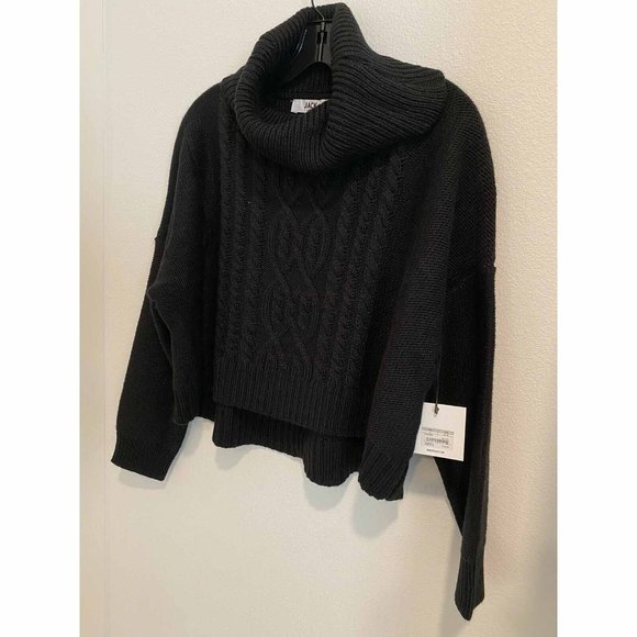 Jack By BB Dakota Say Anything Cable Cowl Neck Sweater Black Size Small - Picture 4 of 6